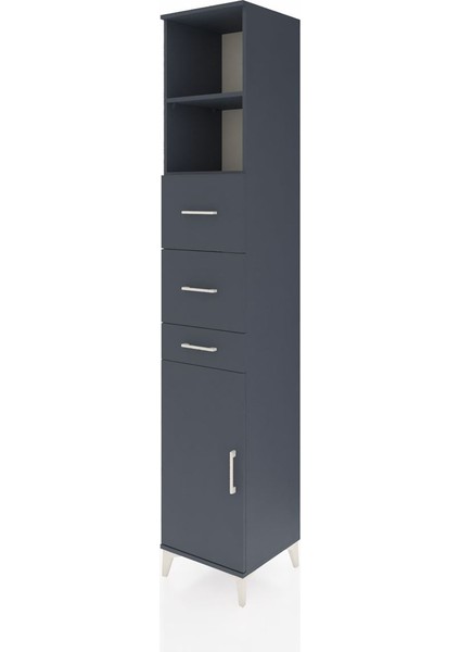 Hyperion Dolap 3 Raflı 3 Çekmeceli Tek Kapaklı 44X44X243 Antrasit-Antrasit modelleri