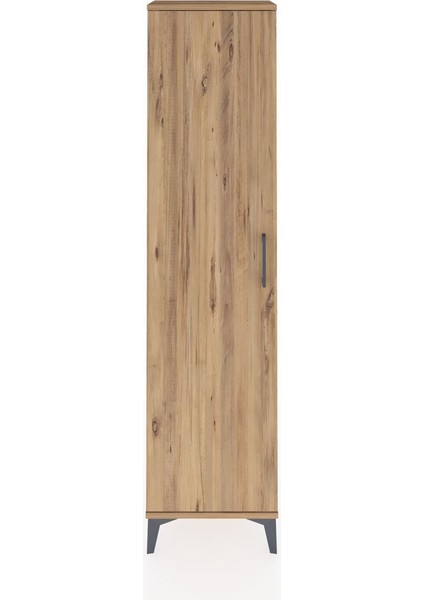 Arges Dolap Tek Raflı Tek Kapaklı Tek Askılı 44X30X182 Çam-Çam