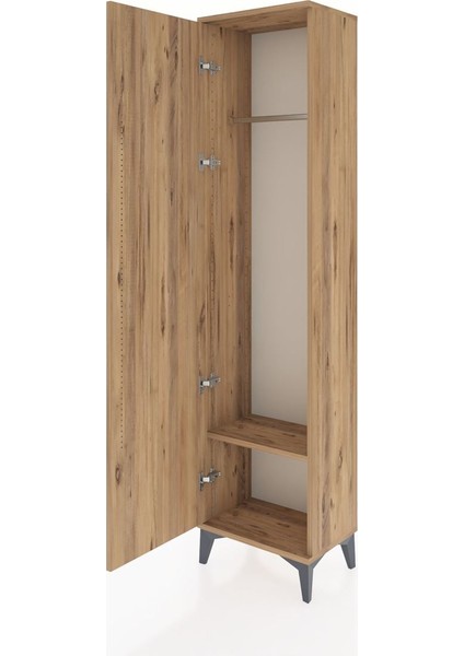 Arges Dolap Tek Raflı Tek Kapaklı Tek Askılı 44X30X182 Çam-Çam fırsatları