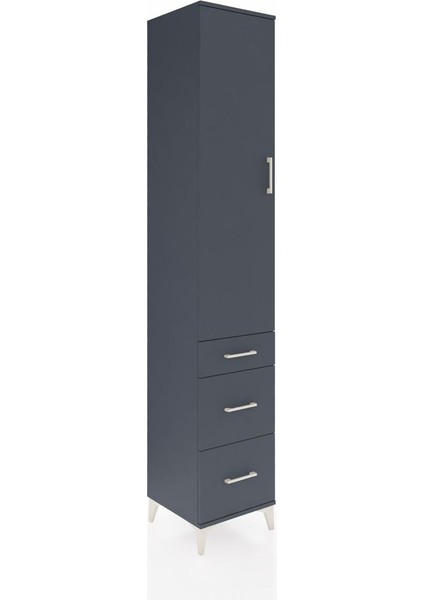Hyperion Dolap 4 Raflı 3 Çekmeceli Tek Kapaklı 44X44X243 Antrasit-Antrasit fiyatları
