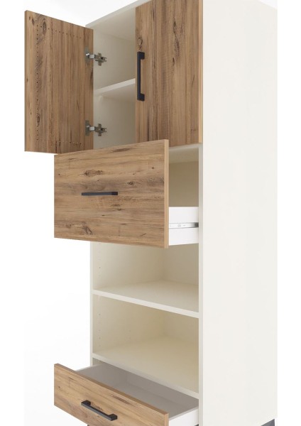 Hyperion Dolap 4 Raflı 2 Çekmeceli 2 Kapaklı 60X44X163 Aytaşı-Çam indirimleri