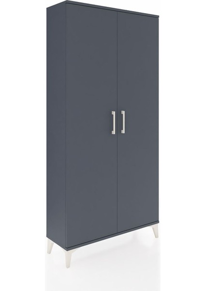 Arges Dolap 4 Raflı 2 Kapaklı 88X30X182 Antrasit-Antrasit fiyatları