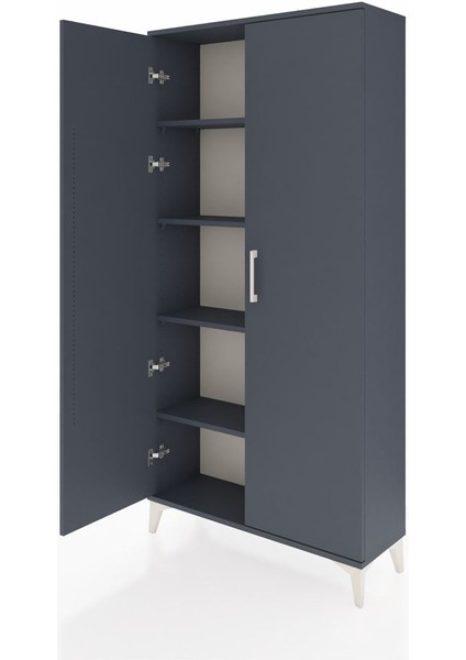 Arges Dolap 4 Raflı 2 Kapaklı 88X30X182 Antrasit-Antrasit fırsatları