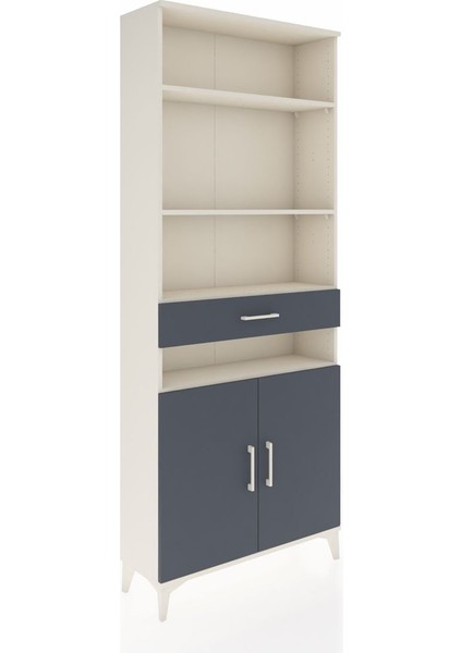 Arges Dolap 5 Raflı Tek Çekmeceli 2 Kapaklı 88X30X221 Aytaşı-Antrasit fiyatları