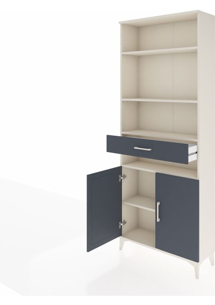 Arges Dolap 5 Raflı Tek Çekmeceli 2 Kapaklı 88X30X221 Aytaşı-Antrasit fırsatları