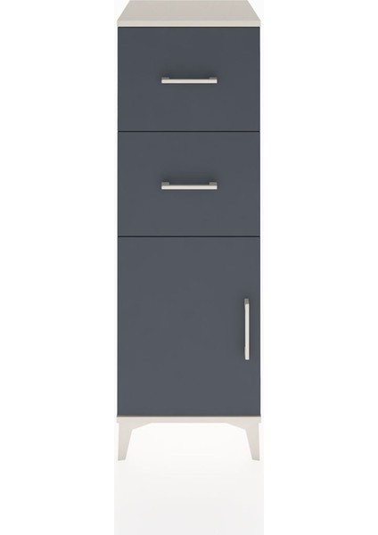 Hyperion Dolap Tek Raflı 2 Çekmeceli Tek Kapaklı 44X44X134 Aytaşı-Antrasit