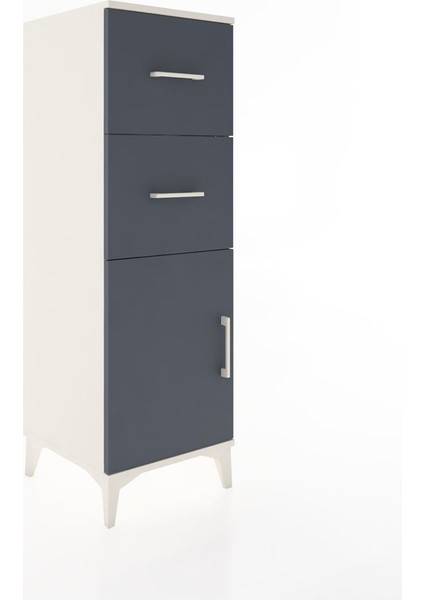 Hyperion Dolap Tek Raflı 2 Çekmeceli Tek Kapaklı 44X44X134 Aytaşı-Antrasit fiyatları