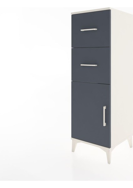 Hyperion Dolap Tek Raflı 2 Çekmeceli Tek Kapaklı 44X44X134 Aytaşı-Antrasit modelleri