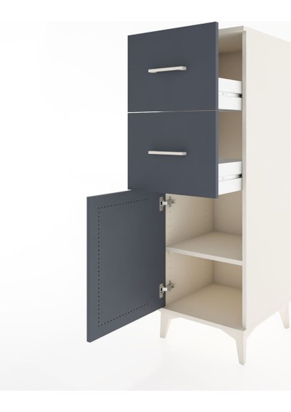 Hyperion Dolap Tek Raflı 2 Çekmeceli Tek Kapaklı 44X44X134 Aytaşı-Antrasit fırsatları