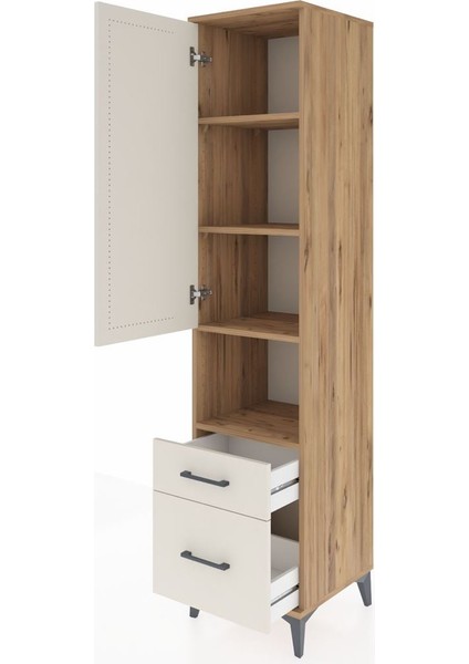 Hyperion Dolap 4 Raflı 2 Çekmeceli Tek Kapaklı 44X44X195 Çam-Aytaşı fırsatları