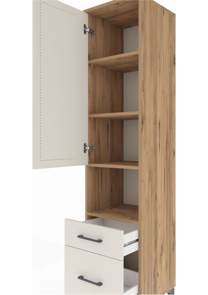 Hyperion Dolap 4 Raflı 2 Çekmeceli Tek Kapaklı 44X44X195 Çam-Aytaşı indirimleri