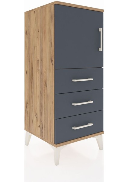 Hyperion Komodin 2 Raflı 3 Çekmeceli Tek Kapaklı 44X44X106 Çam-Antrasit fiyatları