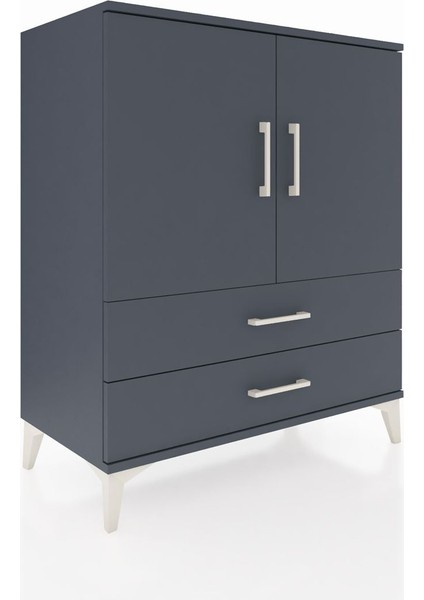 Hyperion Şifonyer 2 Raflı 2 Çekmeceli 2 Kapaklı 88X44X106 Antrasit-Antrasit fiyatları