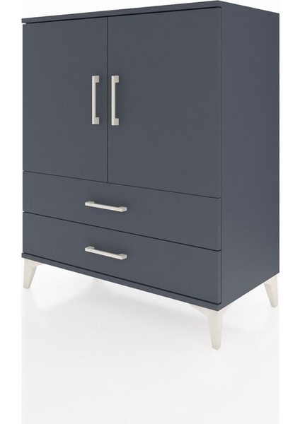 Hyperion Şifonyer 2 Raflı 2 Çekmeceli 2 Kapaklı 88X44X106 Antrasit-Antrasit modelleri