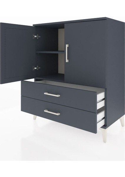 Hyperion Şifonyer 2 Raflı 2 Çekmeceli 2 Kapaklı 88X44X106 Antrasit-Antrasit fırsatları