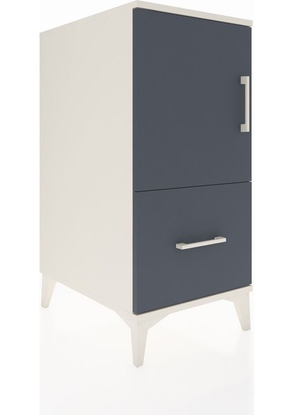 Kronos Komodin 2 Raflı Tek Çekmeceli Tek Kapaklı 44X59X96 Aytaşı-Antrasit fiyatları