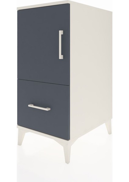 Kronos Komodin 2 Raflı Tek Çekmeceli Tek Kapaklı 44X59X96 Aytaşı-Antrasit modelleri