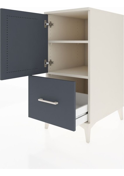 Kronos Komodin 2 Raflı Tek Çekmeceli Tek Kapaklı 44X59X96 Aytaşı-Antrasit fırsatları