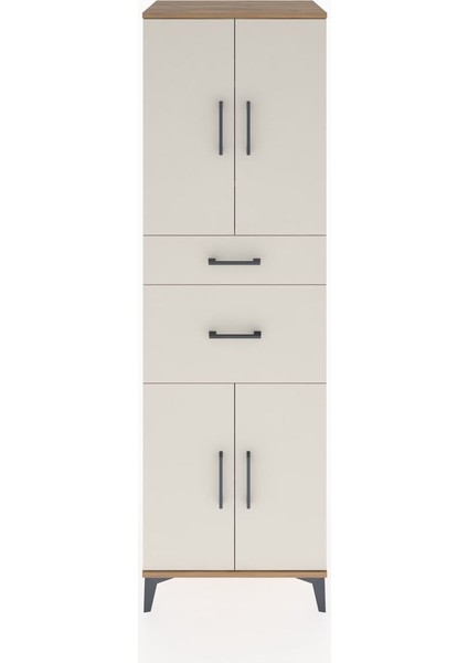 Hyperion Dolap 4 Raflı 2 Çekmeceli 4 Kapaklı 60X44X195 Çam-Aytaşı