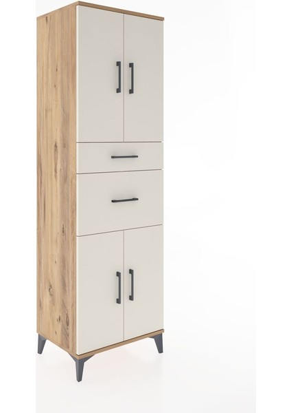 Hyperion Dolap 4 Raflı 2 Çekmeceli 4 Kapaklı 60X44X195 Çam-Aytaşı fiyatları