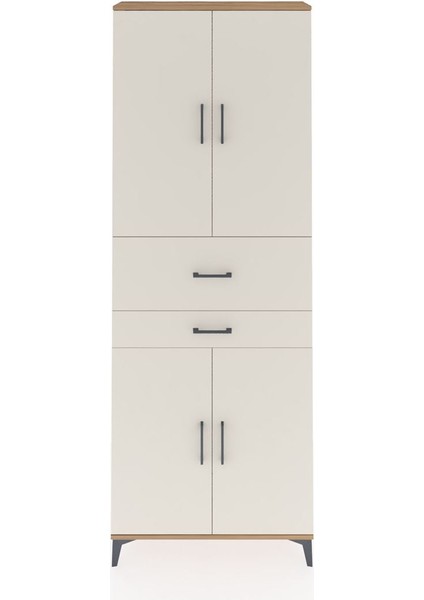 Arges Dolap 4 Raflı 2 Çekmeceli 4 Kapaklı 88X30X243 Çam-Aytaşı