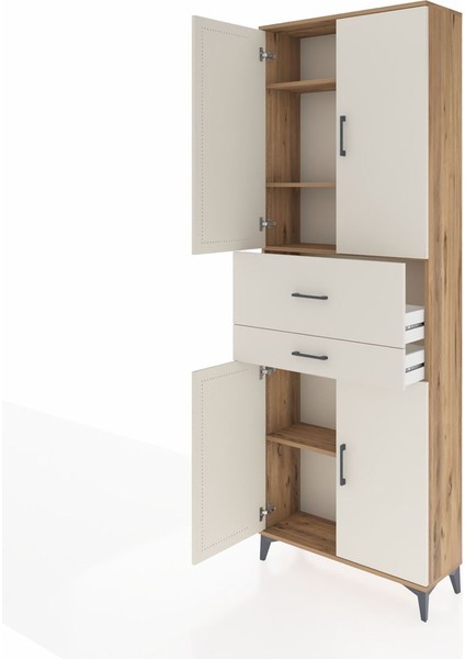 Arges Dolap 4 Raflı 2 Çekmeceli 4 Kapaklı 88X30X243 Çam-Aytaşı fırsatları