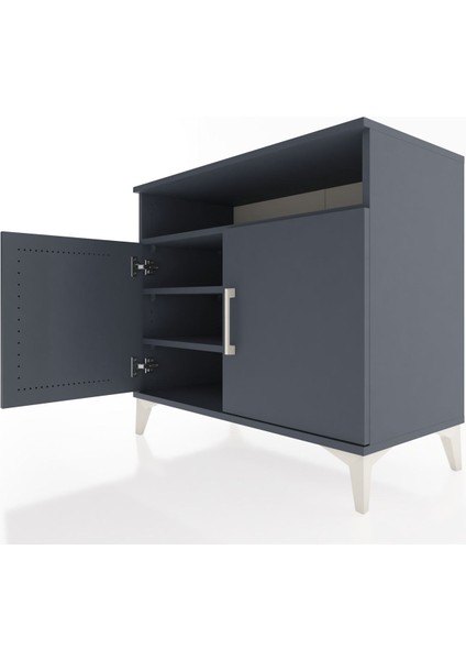Hyperion Şifonyer 3 Raflı 2 Kapaklı 88X44X80 Antrasit-Antrasit indirimleri