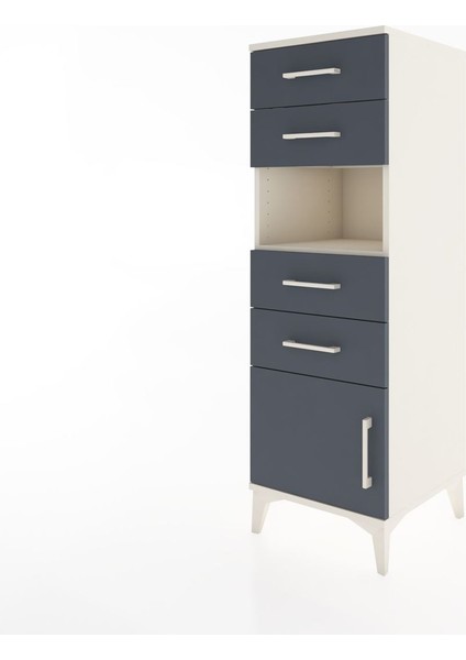 Hyperion Dolap Tek Raflı 4 Çekmeceli Tek Kapaklı 44X44X134 Aytaşı-Antrasit modelleri