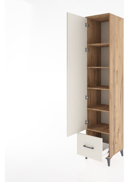 Hyperion Dolap 5 Raflı Tek Çekmeceli Tek Kapaklı 44X44X221 Çam-Aytaşı fırsatları