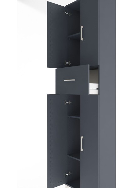 Arges Dolap 4 Raflı Tek Çekmeceli 4 Kapaklı 60X30X243 Antrasit-Antrasit indirimleri