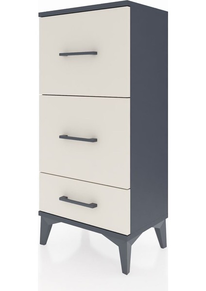 Arges Komodin 3 Çekmeceli 44X30X96 Antrasit-Aytaşı modelleri