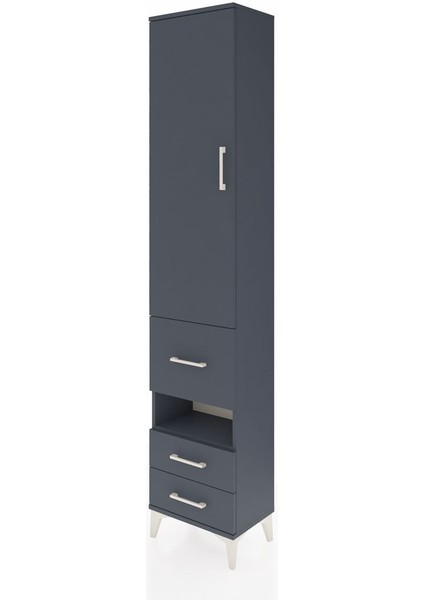Arges Dolap 4 Raflı 3 Çekmeceli Tek Kapaklı 44X30X221 Antrasit-Antrasit modelleri