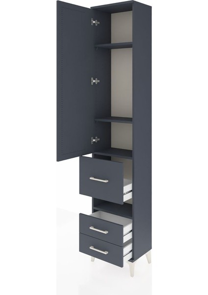 Arges Dolap 4 Raflı 3 Çekmeceli Tek Kapaklı 44X30X221 Antrasit-Antrasit fırsatları