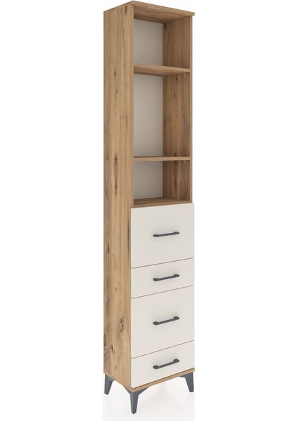 Arges Dolap 3 Raflı 4 Çekmeceli 44X30X221 Çam-Aytaşı fiyatları