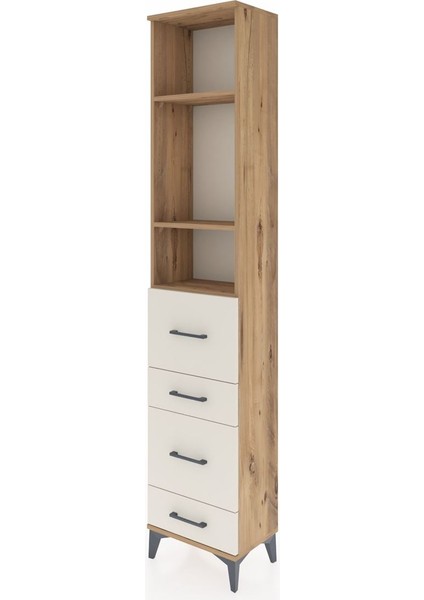 Arges Dolap 3 Raflı 4 Çekmeceli 44X30X221 Çam-Aytaşı modelleri