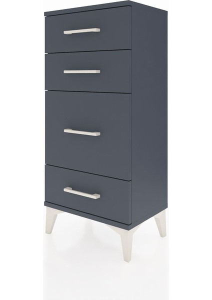 Arges Komodin 4 Çekmeceli 44X30X96 Antrasit-Antrasit modelleri