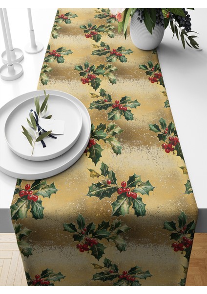 Yılbaşı Serisi 140X40 cm Dijital Baskılı Runner (Christmas Noel)