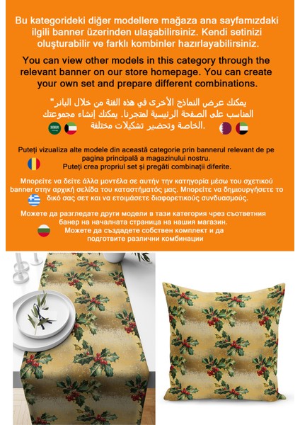 Yılbaşı Serisi 140X40 cm Dijital Baskılı Runner (Christmas Noel) fiyatları