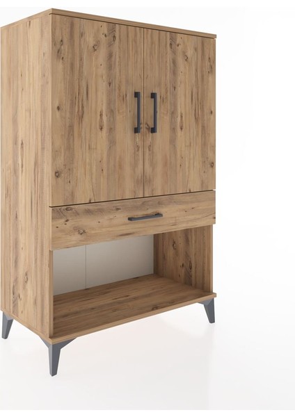 Hyperion Dolap 2 Raflı Tek Çekmeceli 2 Kapaklı 88X44X134 Çam-Çam fiyatları