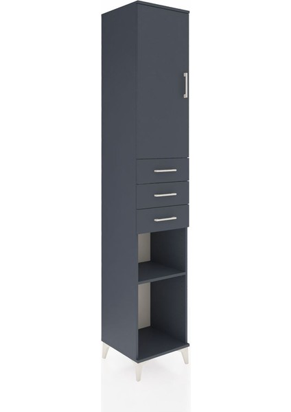Hyperion Dolap 4 Raflı 3 Çekmeceli Tek Kapaklı 44X44X243 Antrasit-Antrasit fiyatları