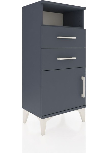 Arges Komodin Tek Raflı 2 Çekmeceli Tek Kapaklı 44X30X96 Antrasit-Antrasit fiyatları