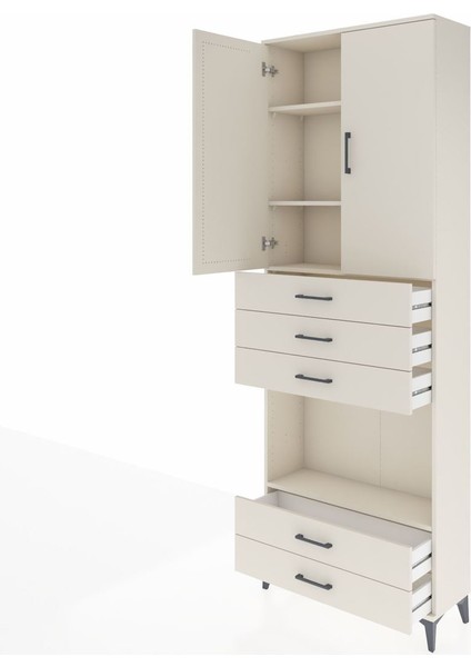 Arges Dolap 4 Raflı 5 Çekmeceli 2 Kapaklı 88X30X243 Aytaşı-Aytaşı fırsatları