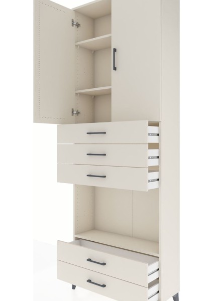 Arges Dolap 4 Raflı 5 Çekmeceli 2 Kapaklı 88X30X243 Aytaşı-Aytaşı indirimleri