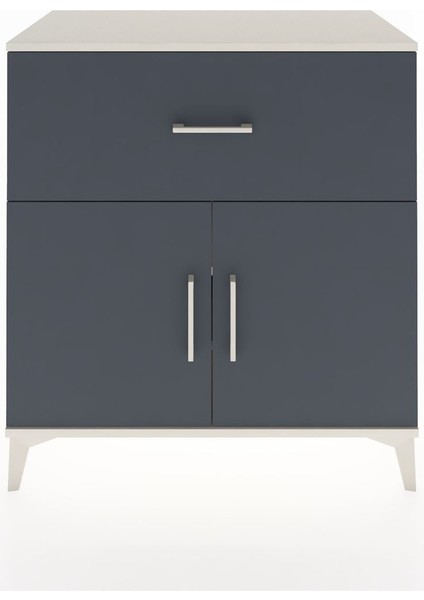 Hyperion Şifonyer 2 Raflı Tek Çekmeceli 2 Kapaklı 88X44X96 Aytaşı-Antrasit