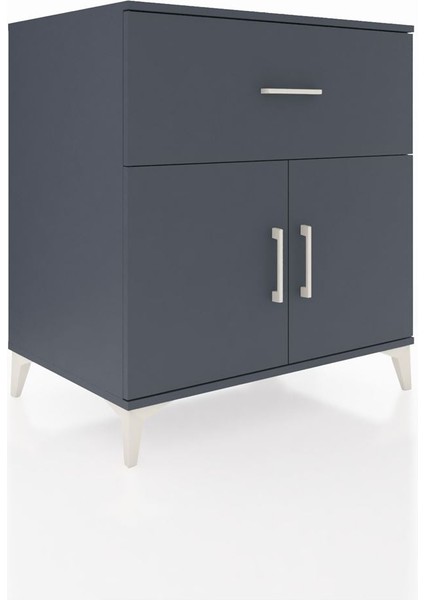 Kronos Şifonyer Tek Raflı Tek Çekmeceli 2 Kapaklı 88X59X96 Antrasit-Antrasit fiyatları