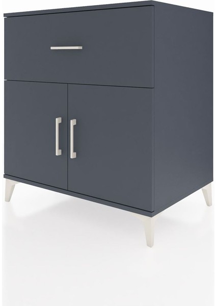 Kronos Şifonyer Tek Raflı Tek Çekmeceli 2 Kapaklı 88X59X96 Antrasit-Antrasit modelleri