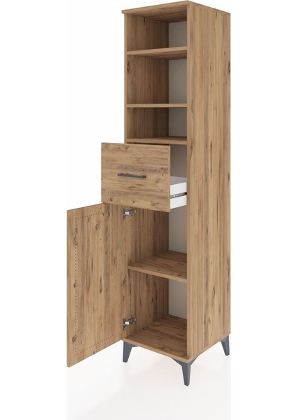 Hyperion Dolap 4 Raflı Tek Çekmeceli Tek Kapaklı 44X44X195 Çam-Çam fırsatları