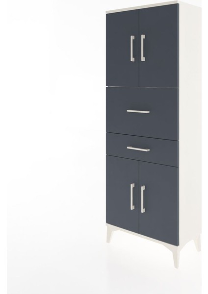Arges Dolap 3 Raflı 2 Çekmeceli 4 Kapaklı 60X30X163 Aytaşı-Antrasit modelleri