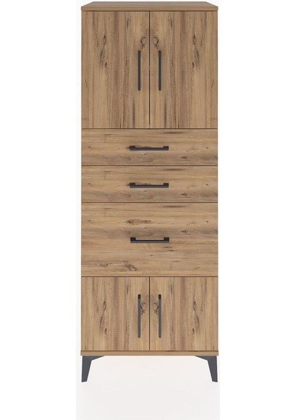 Hyperion Dolap 2 Raflı 3 Çekmeceli 4 Kapaklı 60X44X163 Çam-Çam