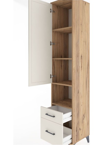 Hyperion Dolap 4 Raflı 2 Çekmeceli Tek Kapaklı 44X44X221 Çam-Aytaşı indirimleri